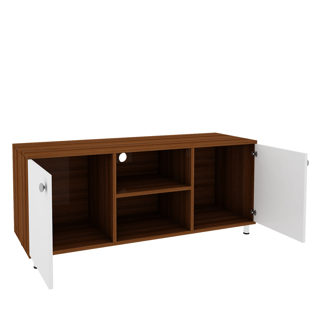 Cassia TV Unit | 50 Inch TV | Walnut and Frosty White