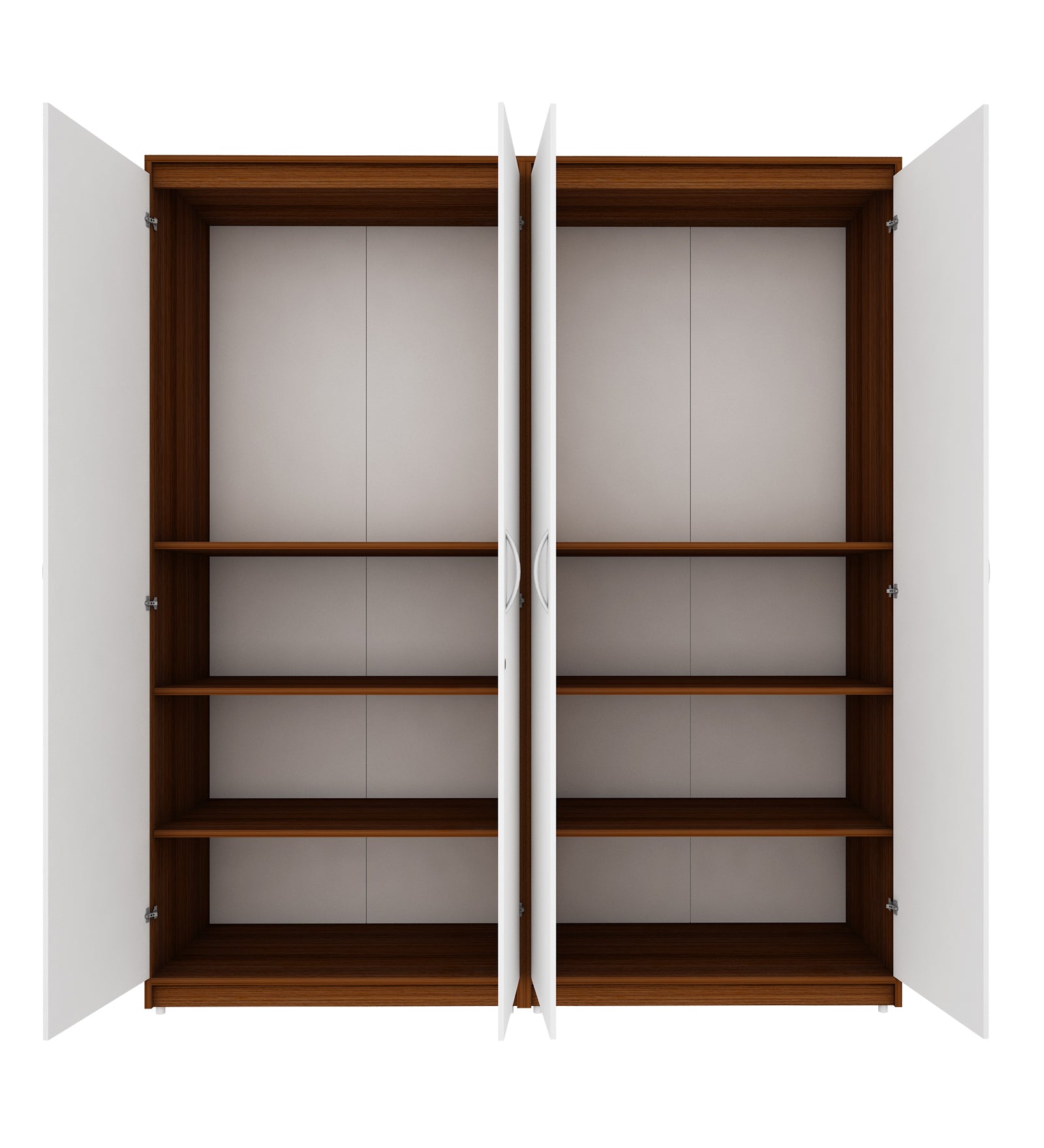 Cherry Four Door Wardrobe | Walnut and Frosty White