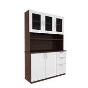 Modish Crockery Unit Three Door | Wenge and Frosty White