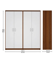 Cherry Four Door Wardrobe | Walnut and Frosty White