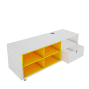 Pearl TV Unit | 50 Inch TV | Frosty White and Yellow
