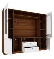 Casper Large TV Unit | Walnut and Frosty White |  60 inches TV