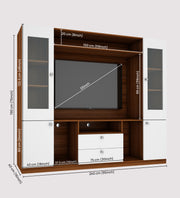 Casper Large TV Unit | Walnut and Frosty White |  60 inches TV