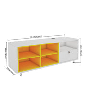 Pearl TV Unit | 50 Inch TV | Frosty White and Yellow