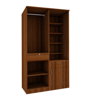 Barney Small Wardrobe cum Dresser | Walnut and Frosty White Without Mirror