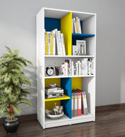 Lapis Bookcase | Frosty White, Blue and Yellow