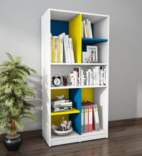 Load image into Gallery viewer, Lapis Bookcase - Frosty White, Blue &amp; Yellow
