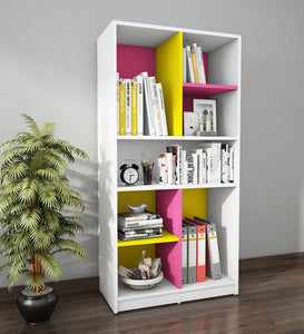 Lapis Bookcase - Frosty White, Pink & Yellow