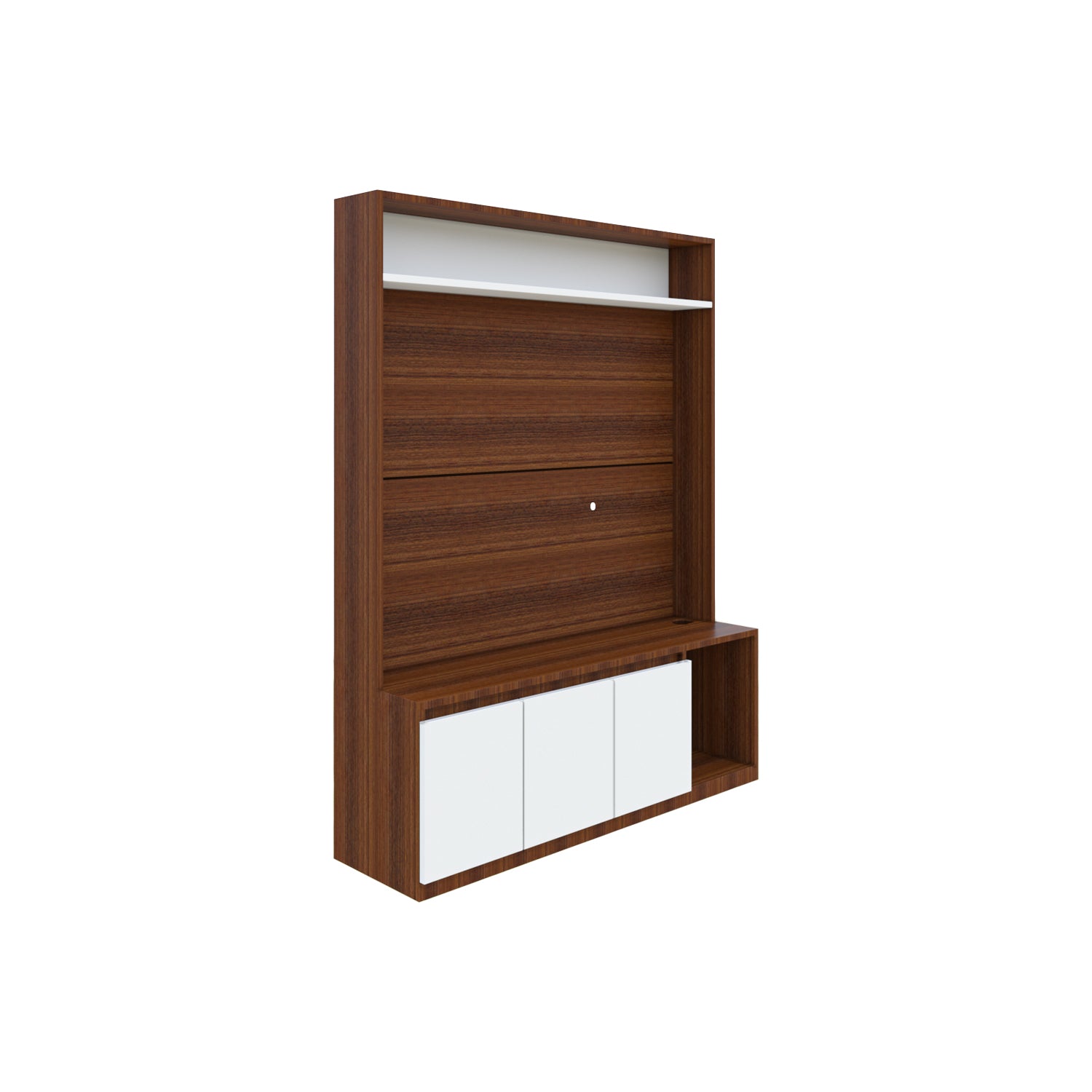 Edonia TV Unit | Walnut and Frosty White | 55 inches