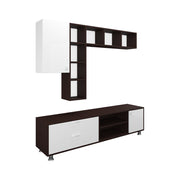 Basil TV Unit | 50 Inch TV | Wenge and Frosty White