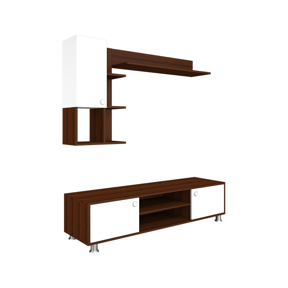 Cosmo TV Unit | 43 Inch TV | Walnut and Frosty White