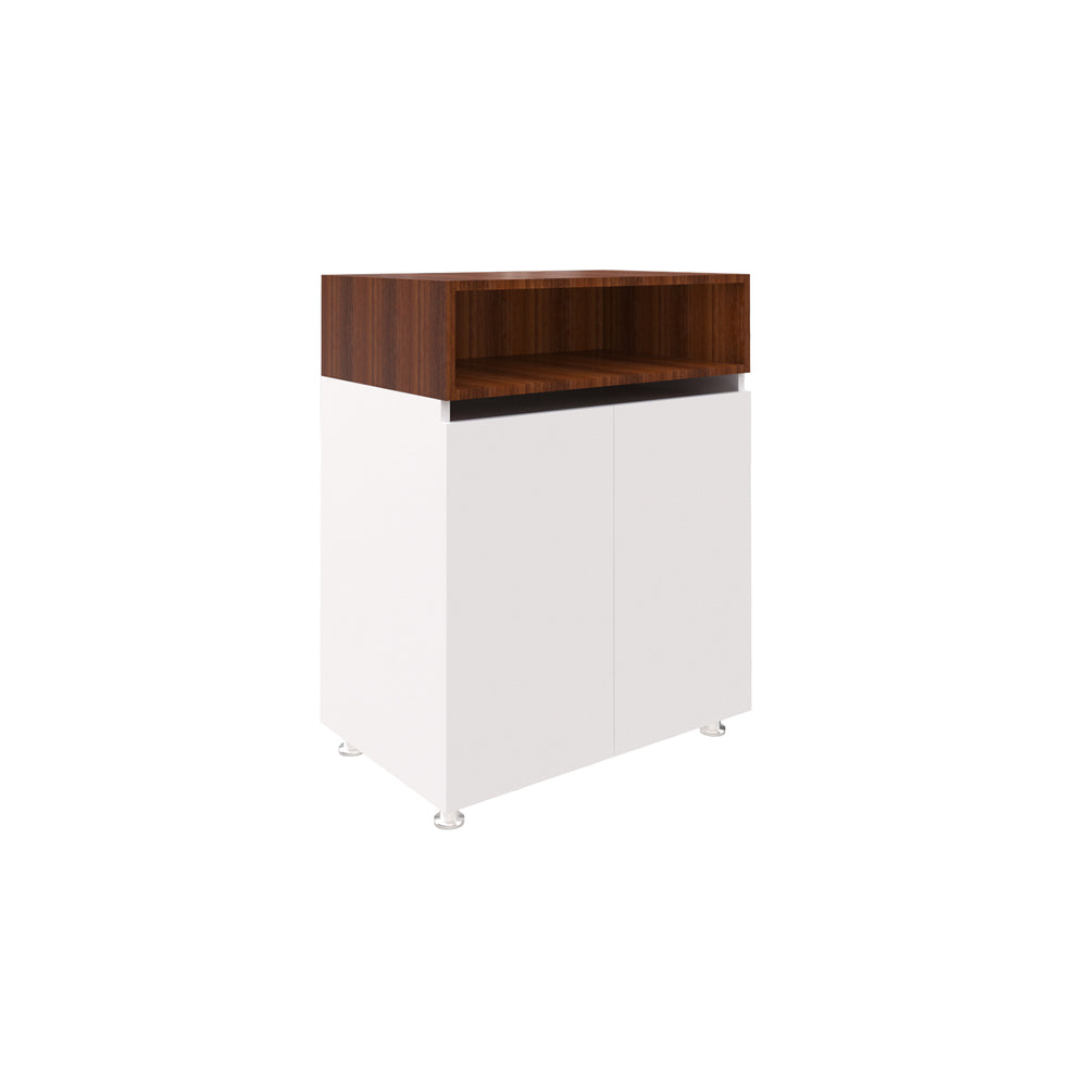 Microwave Unit | Small | Frosty White and Walnut