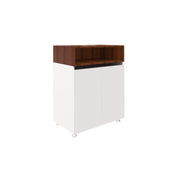 Microwave Unit | Small | Frosty White and Walnut