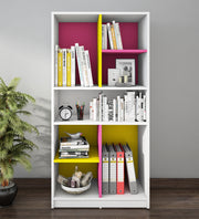 Lapis Bookcase | Frosty White, Pink and Yellow