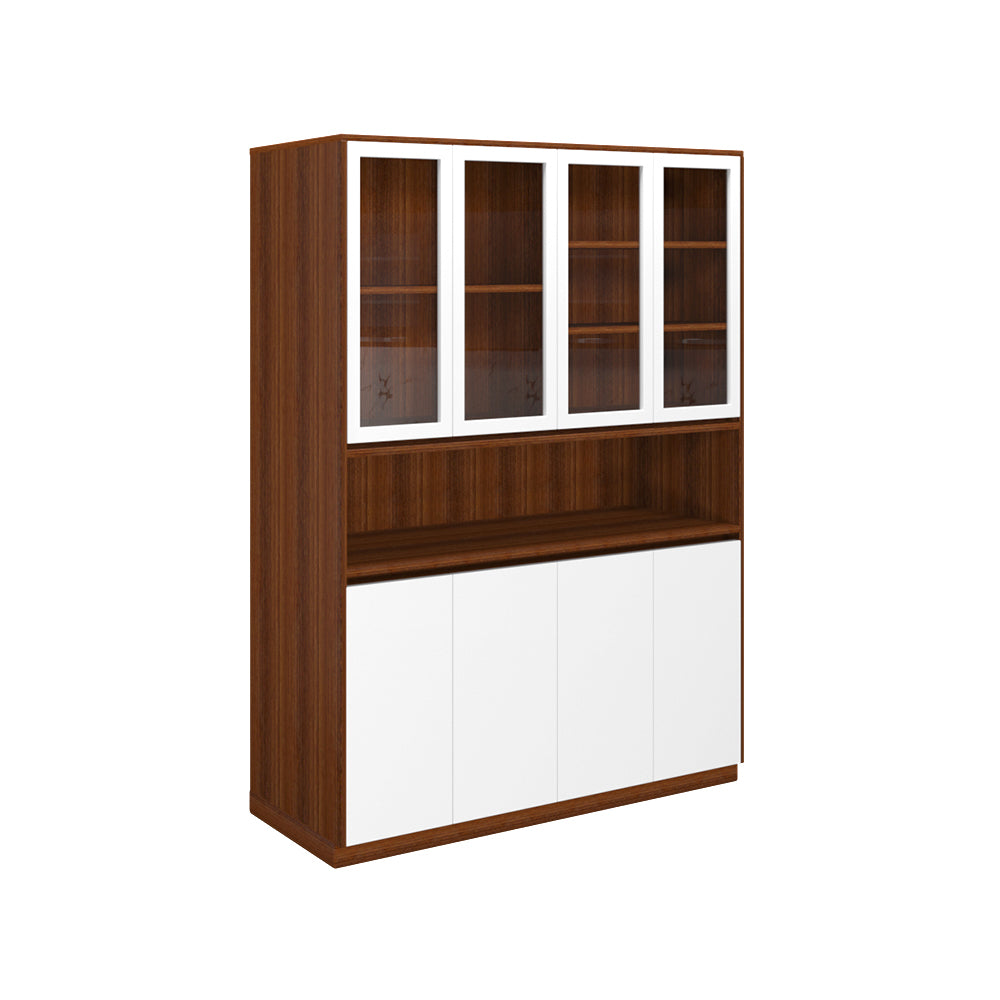 Elegant Crockery Unit | Walnut and Frosty White