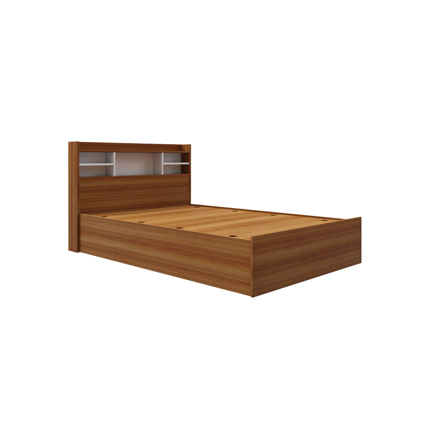Zencozy Single Large Bed - Walnut & Frosty White