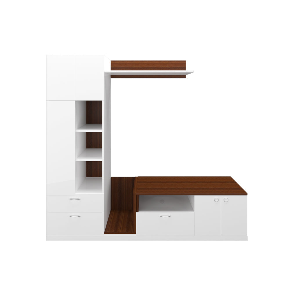 Cassius TV Unit | 60 Inch TV | Walnut and Frosty White