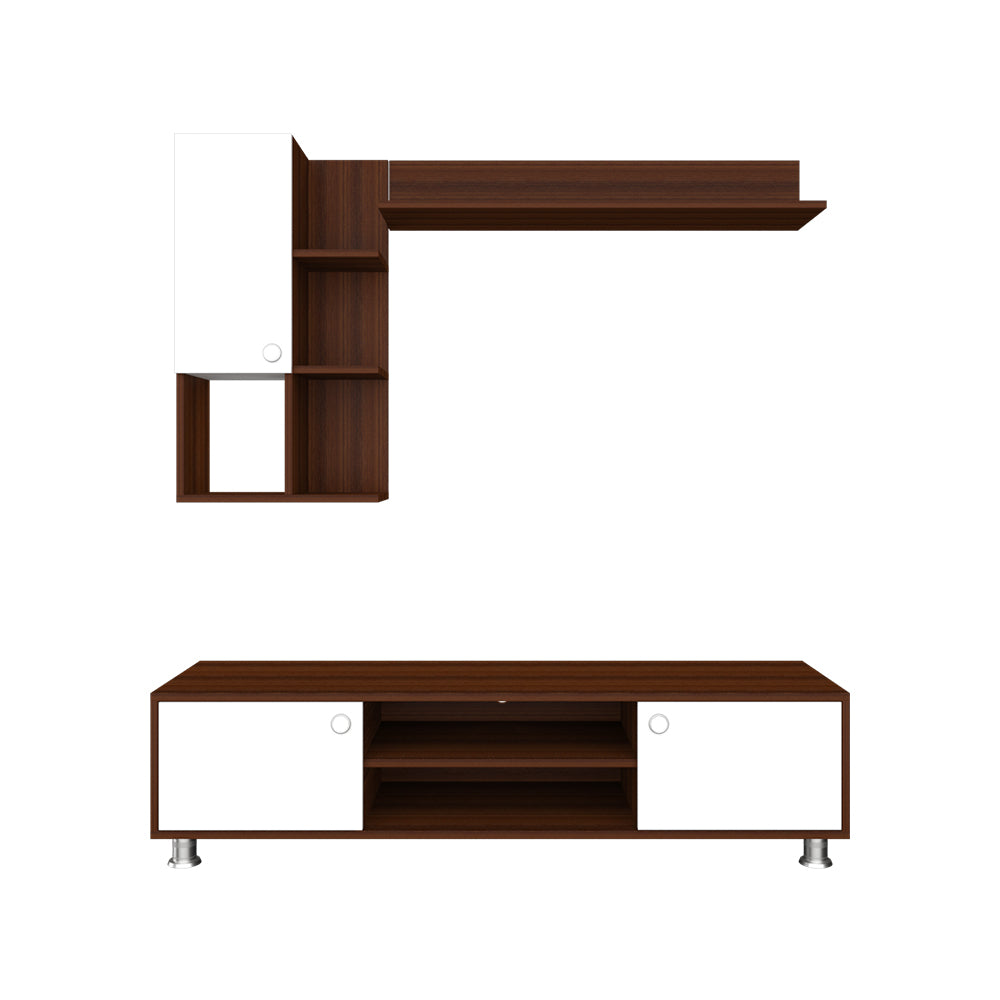 Cosmo TV Unit | 43 Inch TV | Walnut and Frosty White