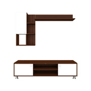 Cosmo TV Unit | 43 Inch TV | Walnut and Frosty White