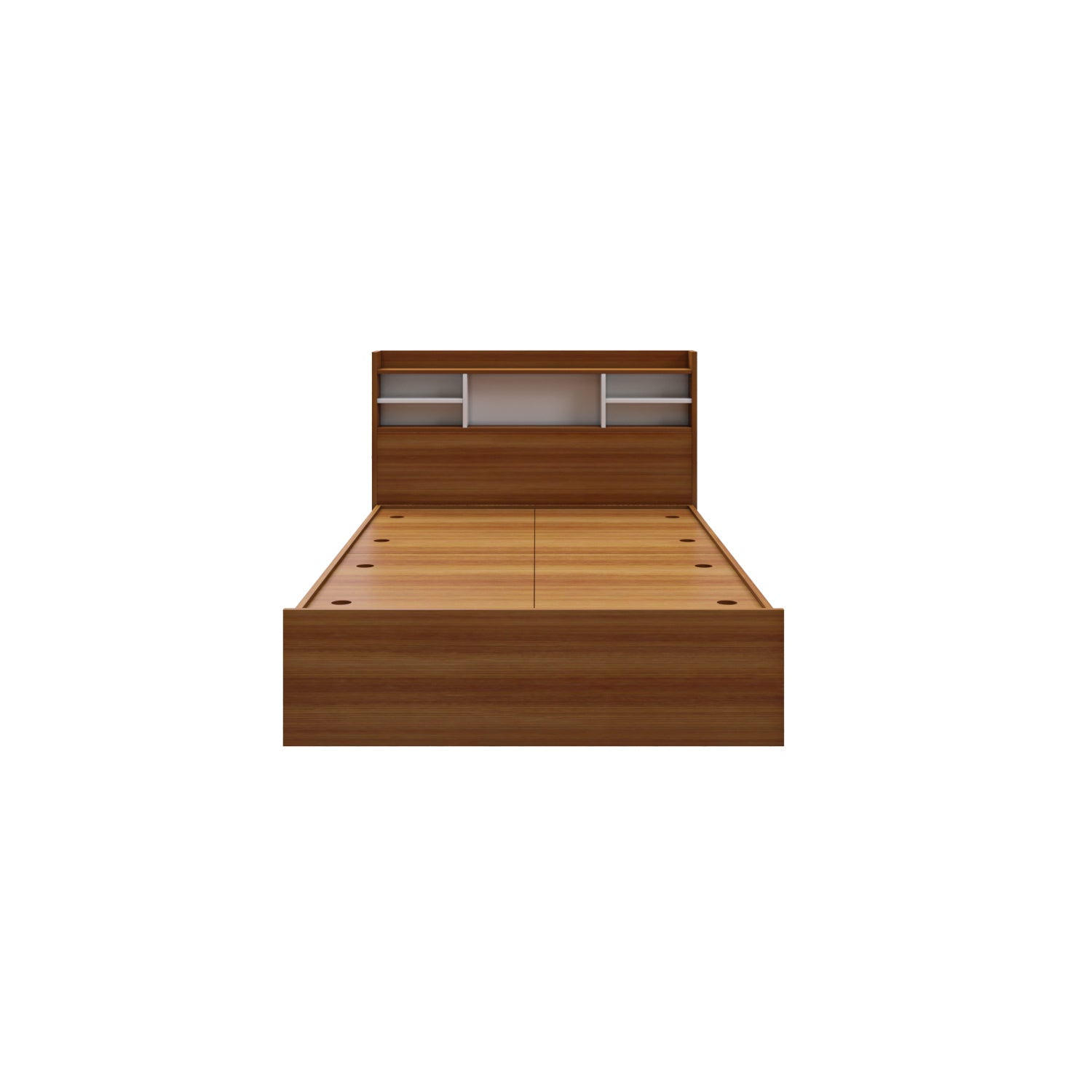 Zencozy Single Large Bed - Walnut & Frosty White