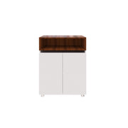 Microwave Unit | Small | Frosty White and Walnut