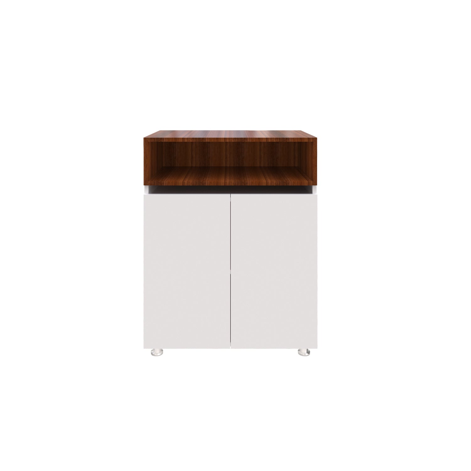 Microwave Unit | Small | Frosty White and Walnut