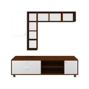Basil TV Unit | 50 Inch TV | Walnut and Frosty White
