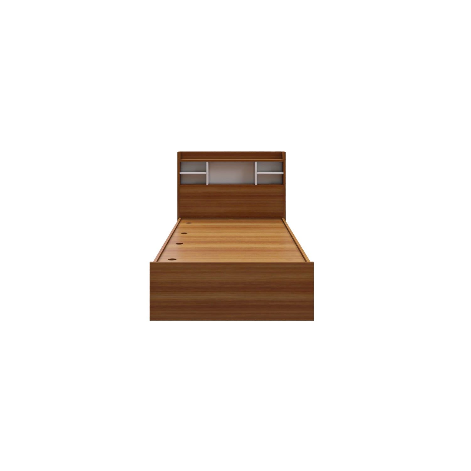 Zencozy Single Bed - Walnut & Frosty White