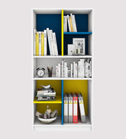Lapis Bookcase | Frosty White, Blue and Yellow