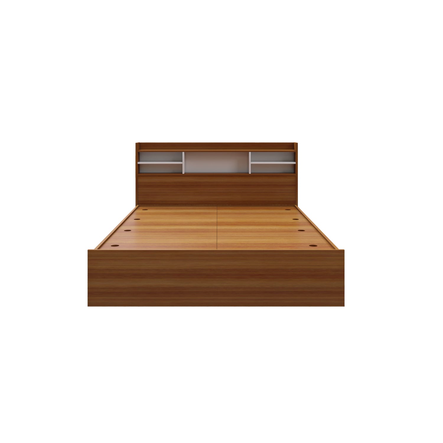 Zencozy Queen Bed - Walnut & White
