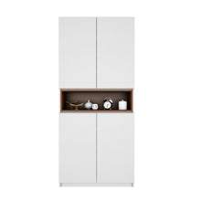 Load image into Gallery viewer, Natron Shoe Cabinet - Frosty White &amp; Walnut
