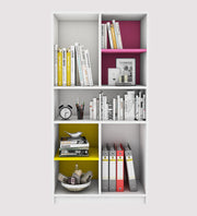 Lapis Bookcase | Frosty White, Pink and Yellow