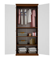 Cherry Two Door Wardrobe | Walnut and Frosty White
