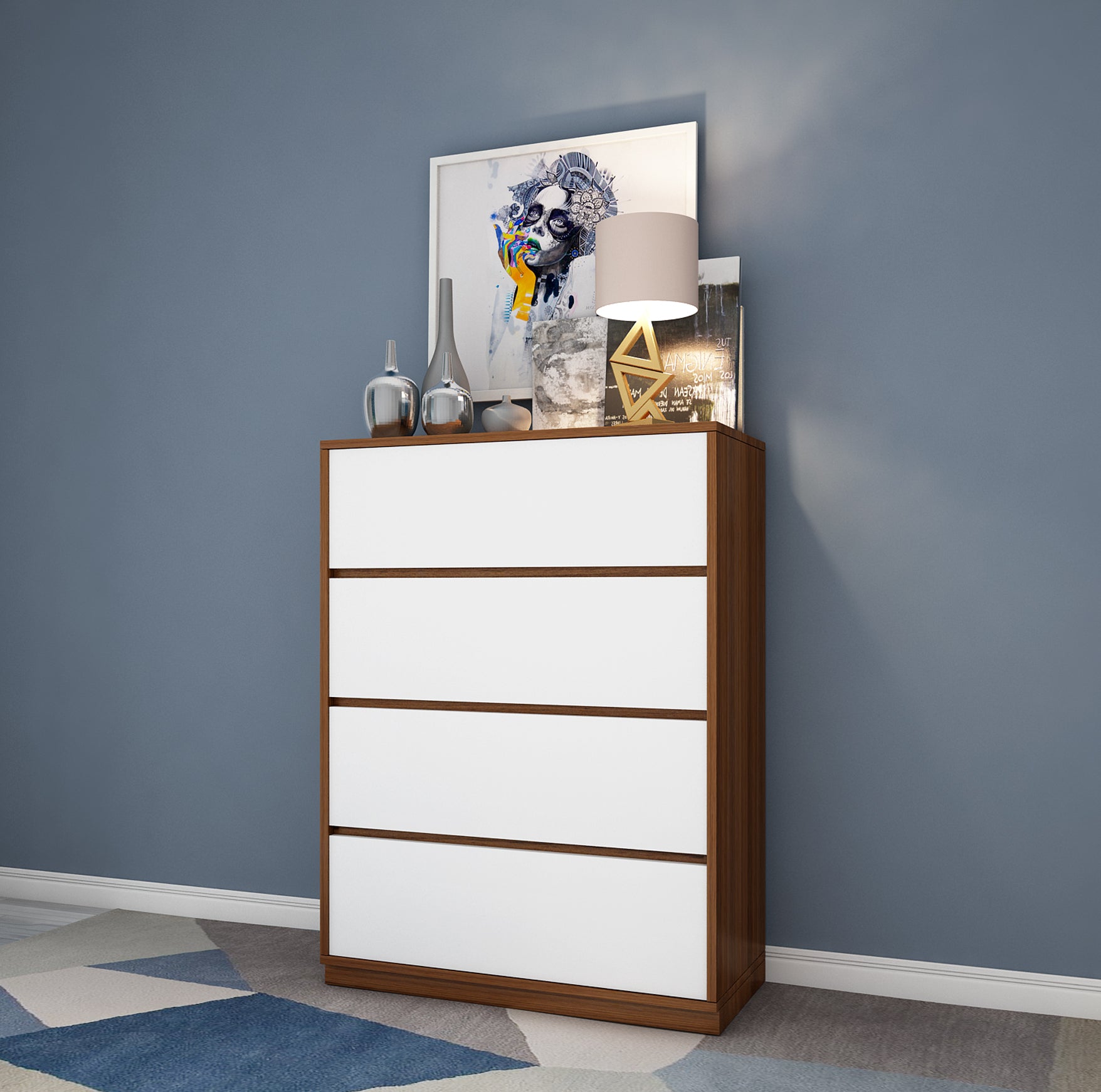 Herald Chest of drawers | Exotic Teak and Frosty White