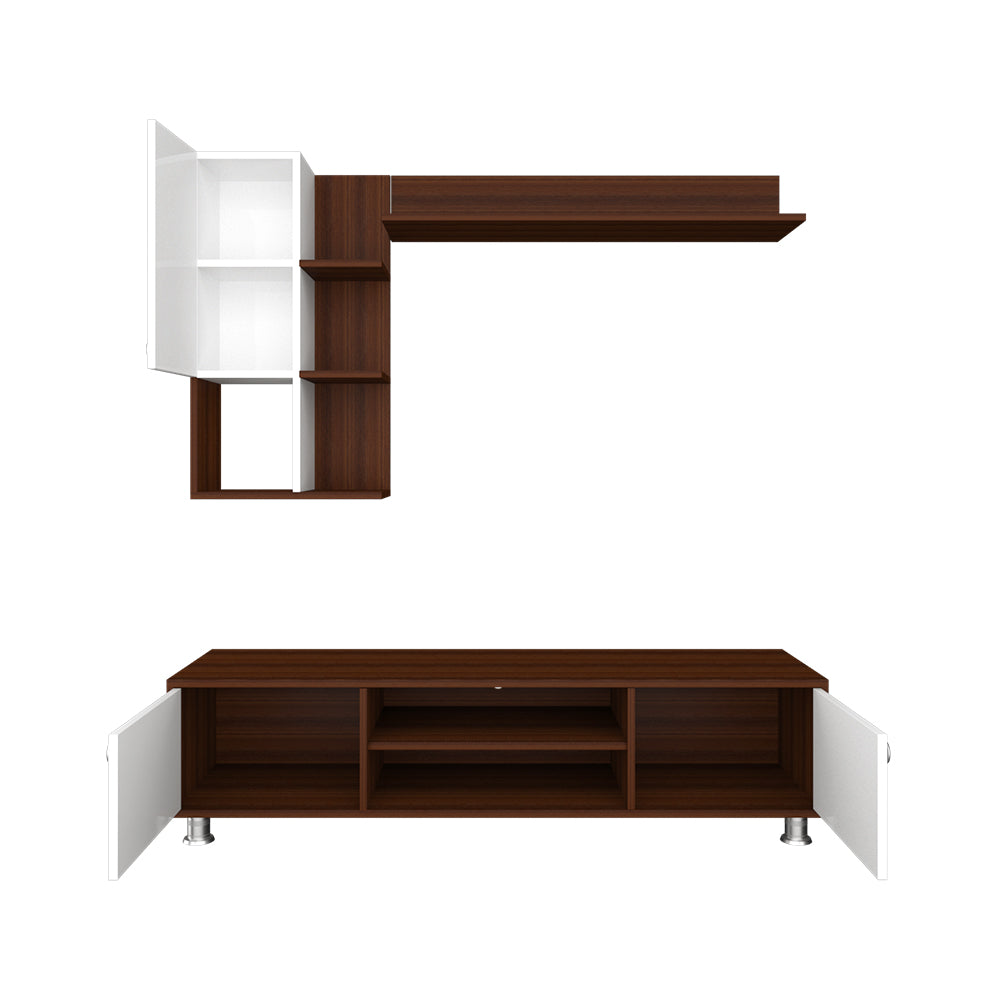 Cosmo TV Unit | 43 Inch TV | Walnut and Frosty White