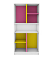 Lapis Bookcase | Frosty White, Pink and Yellow