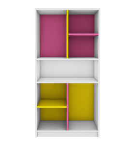 Lapis Bookcase - Frosty White, Pink & Yellow