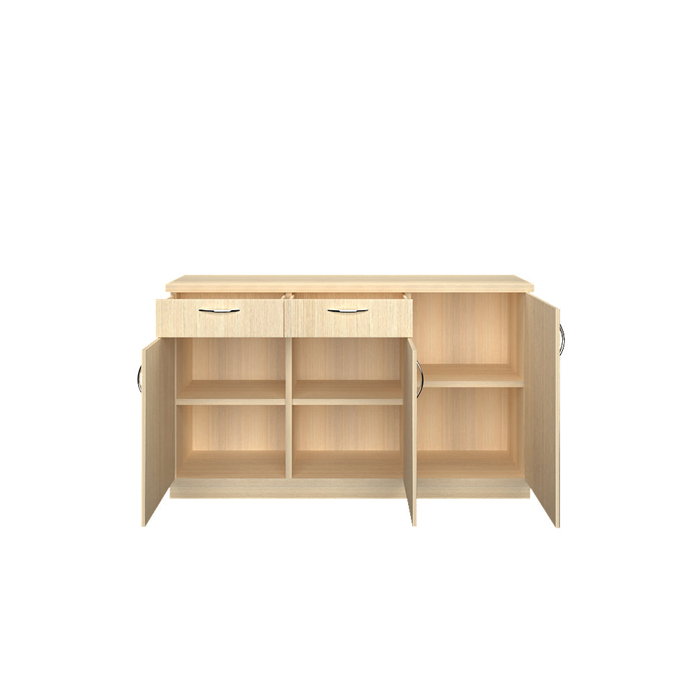 Oberon Side Crockery Unit | Beige Teak