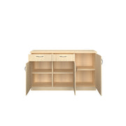 Oberon Side Crockery Unit | Beige Teak