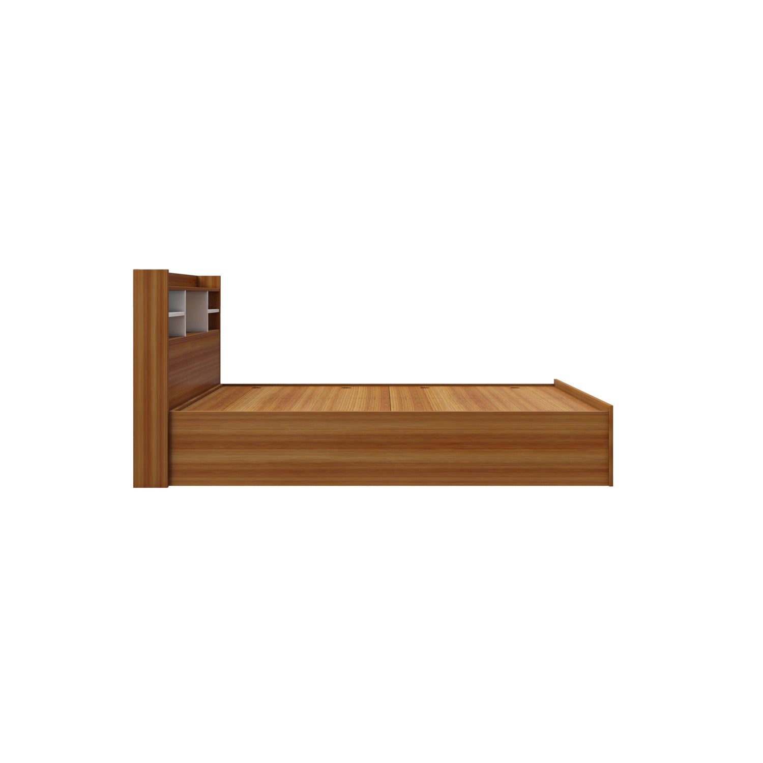 Zencozy Single Large Bed - Walnut & Frosty White