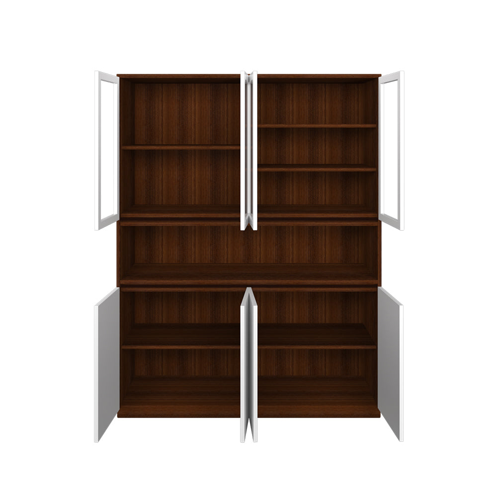 Elegant Crockery Unit | Walnut and Frosty White