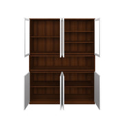 Elegant Crockery Unit | Walnut and Frosty White