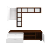 Basil TV Unit | 50 Inch TV | Walnut and Frosty White