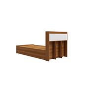 Zencozy Single Bed - Walnut & Frosty White