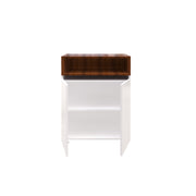 Microwave Unit | Small | Frosty White and Walnut