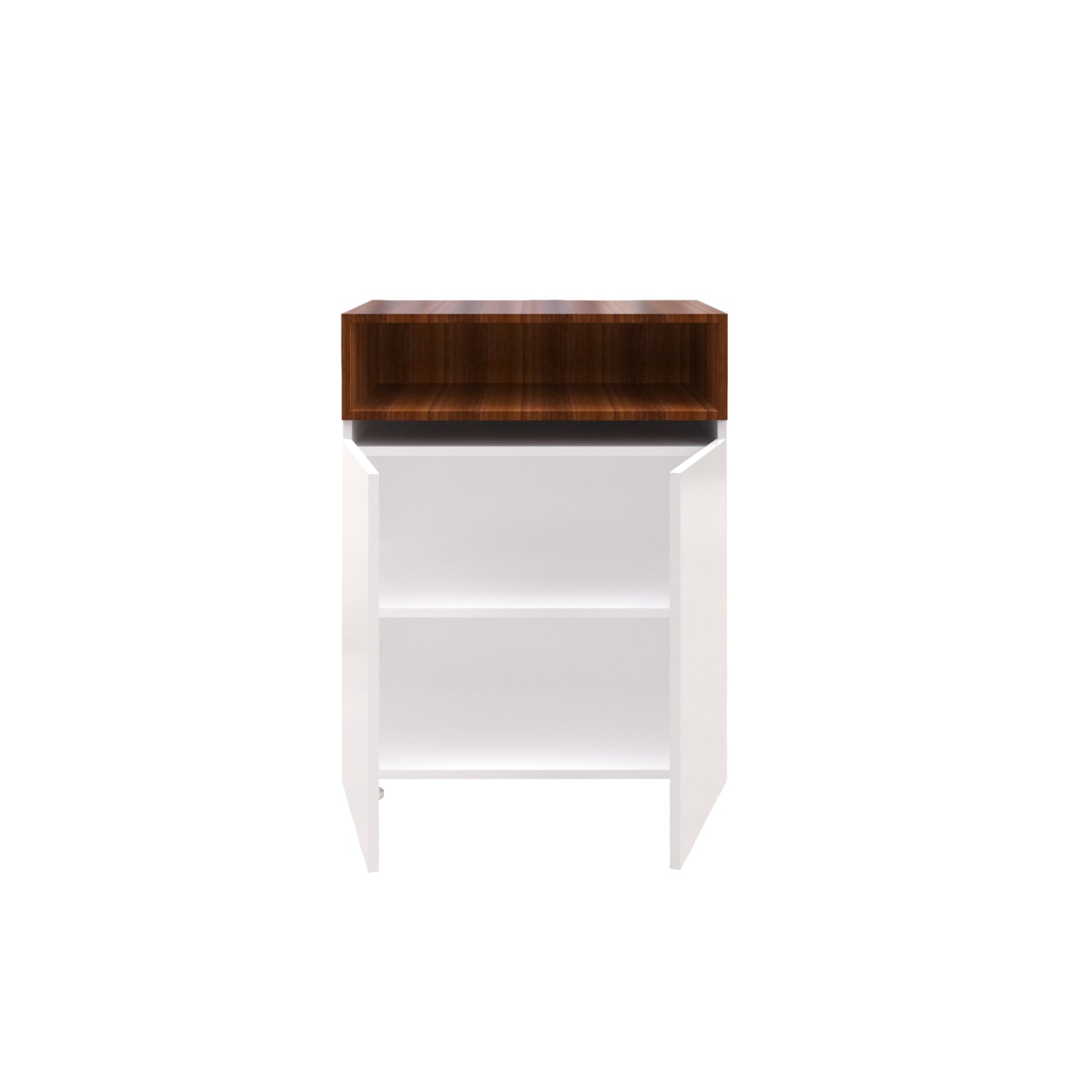 Microwave Unit | Small | Frosty White and Walnut