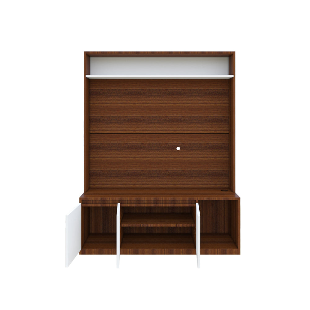 Edonia TV Unit | Walnut and Frosty White | 55 inches