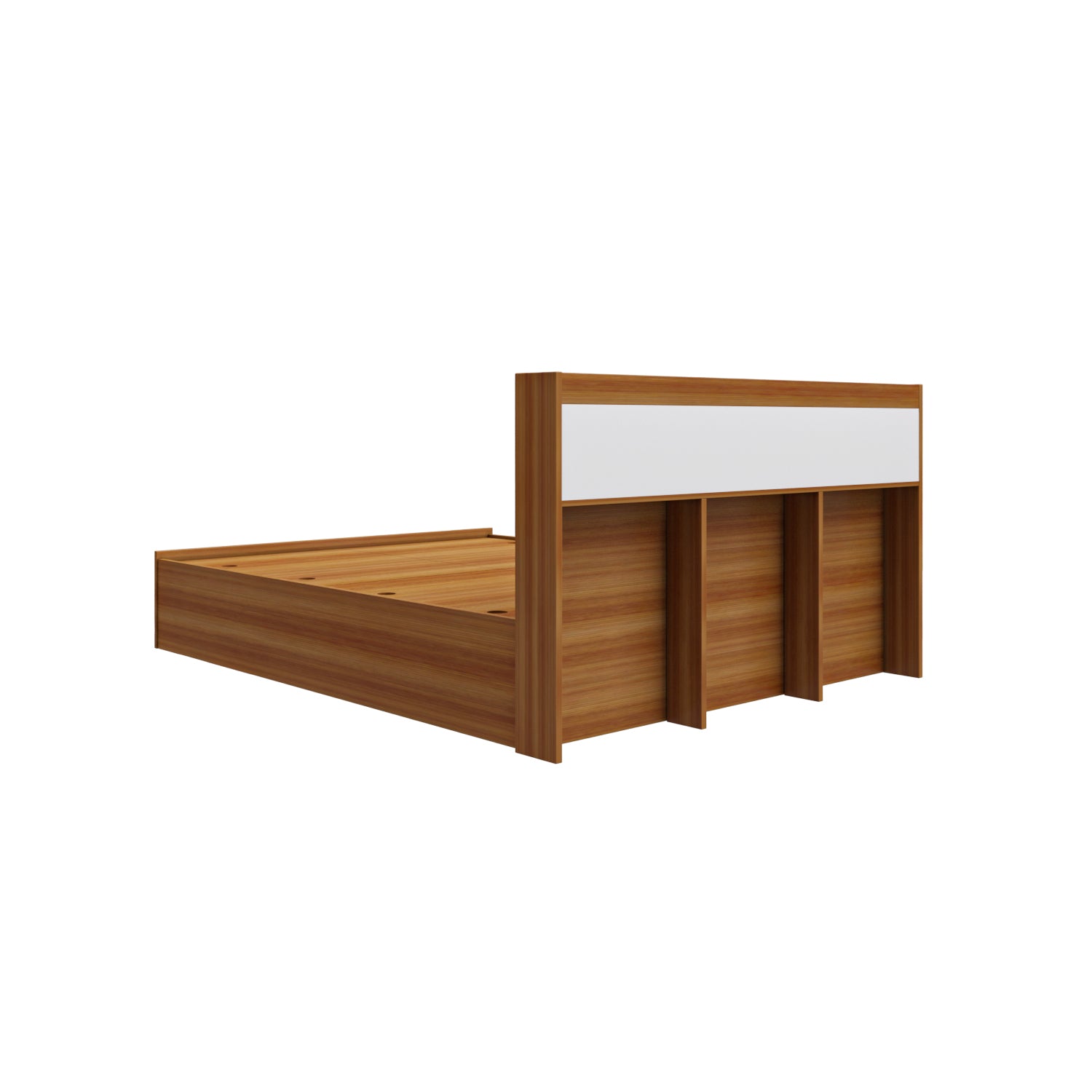 Zencozy Queen Bed - Walnut & White