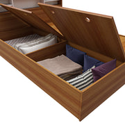 Zencozy Queen Bed - Walnut & White