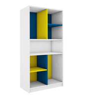 Lapis Bookcase | Frosty White, Blue and Yellow